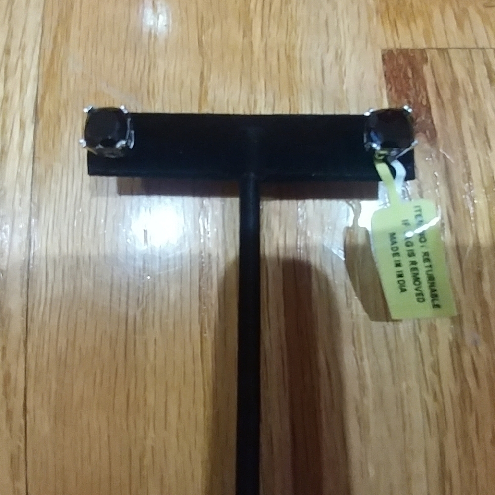 ❣️Black Spinel Square Stud Earring 3rd Piese Set!